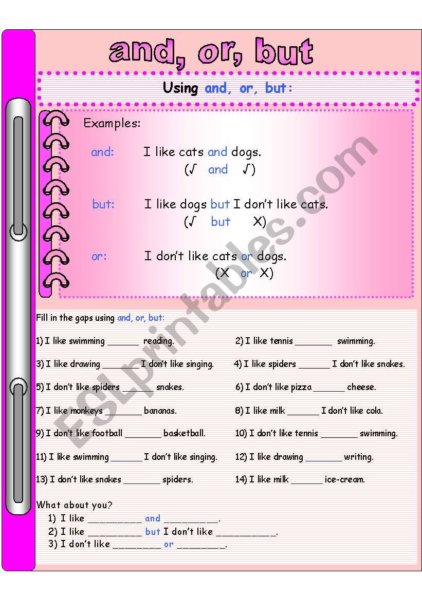 And or But ESL Worksheet By Lango
