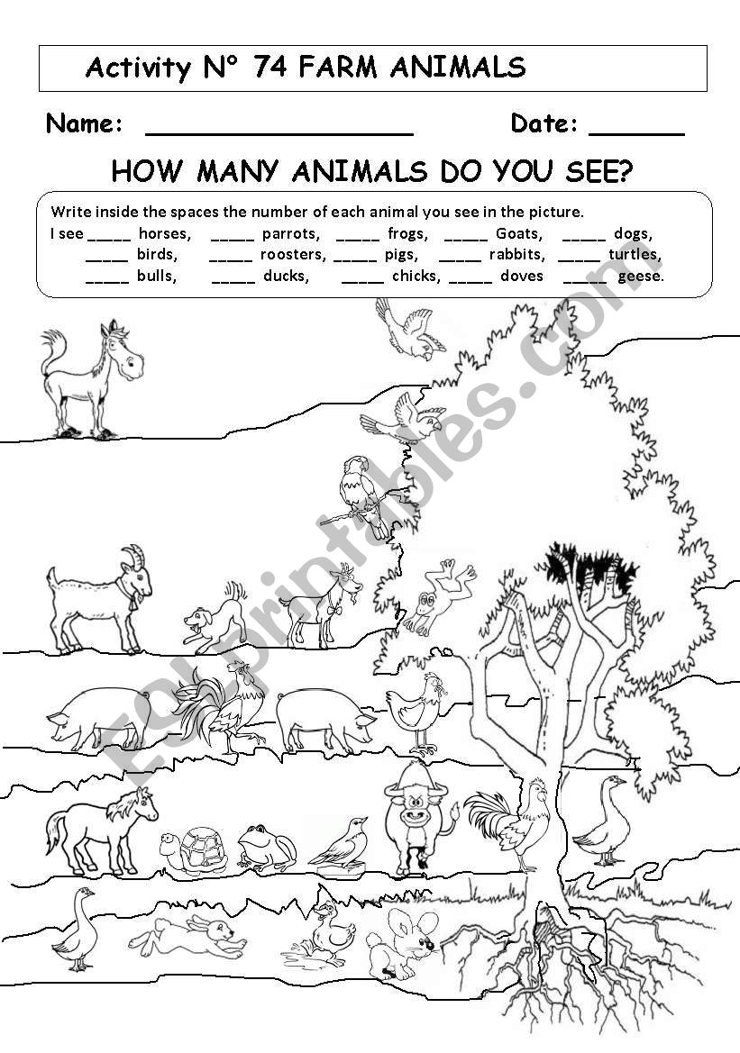 FARM ANIMALS worksheet