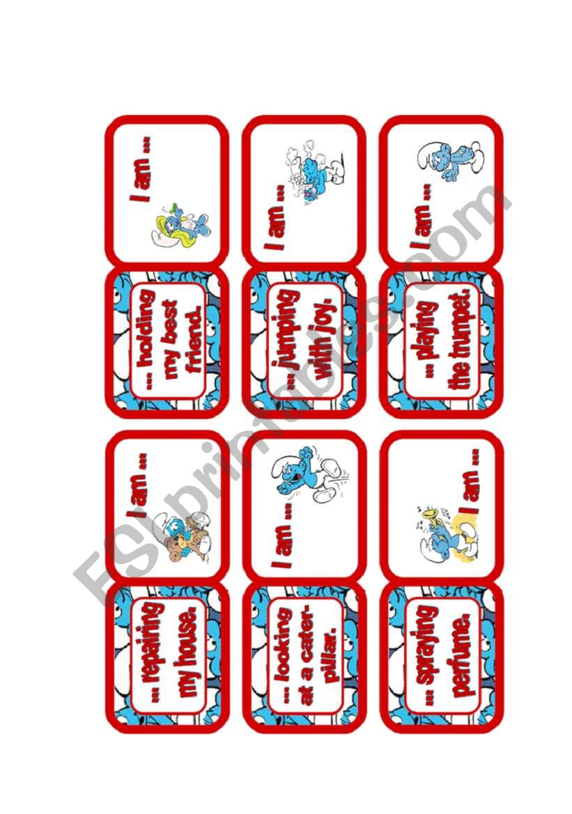 What am I doing? -  Present Continuous Domino / Dominoes 