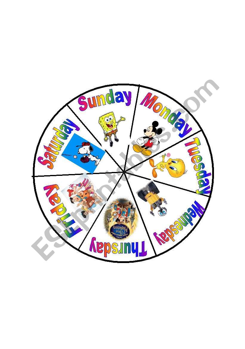 Days of the Week poster worksheet