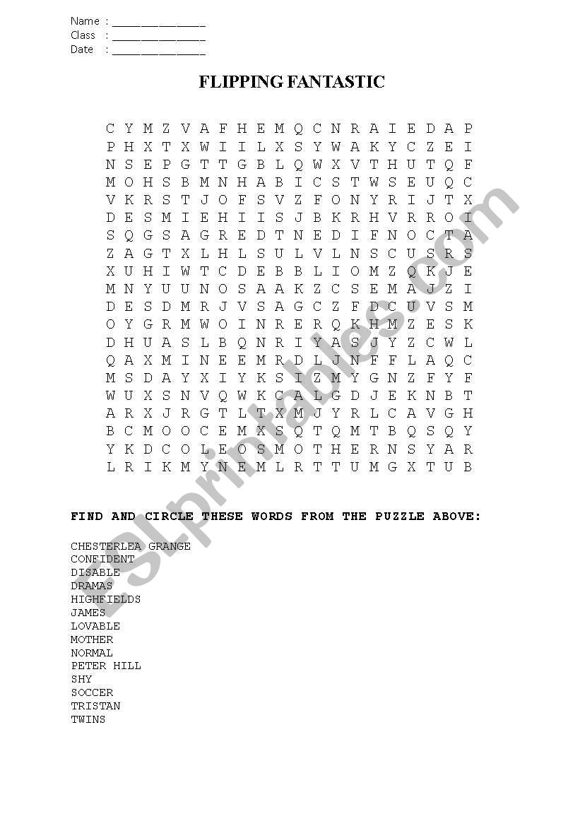 Flipping Fantastic Puzzle worksheet