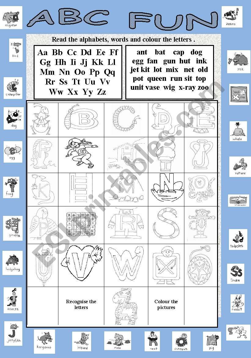 Alphabets worksheet