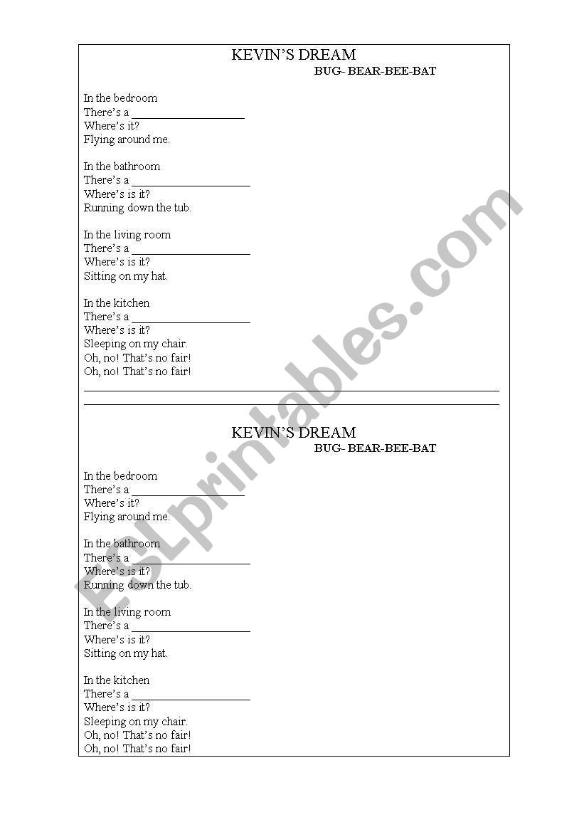 Parts of the house worksheet