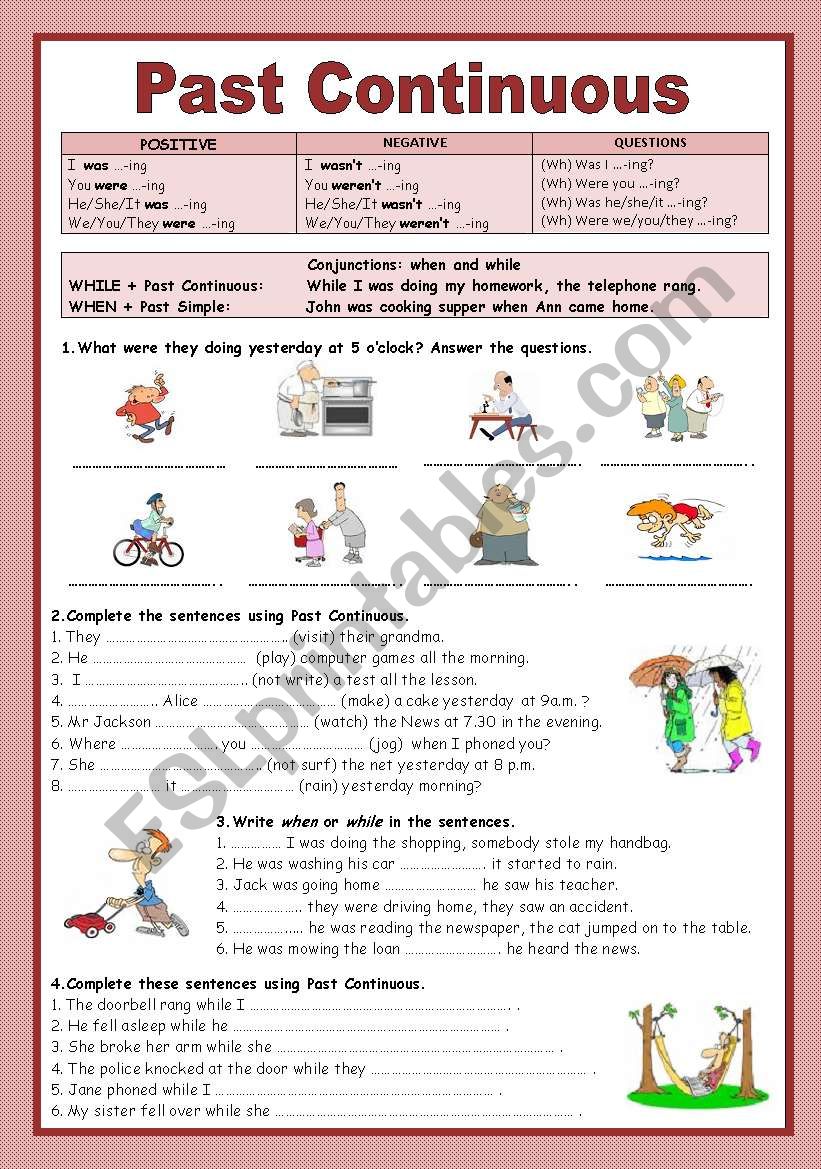 Past Continuous worksheet