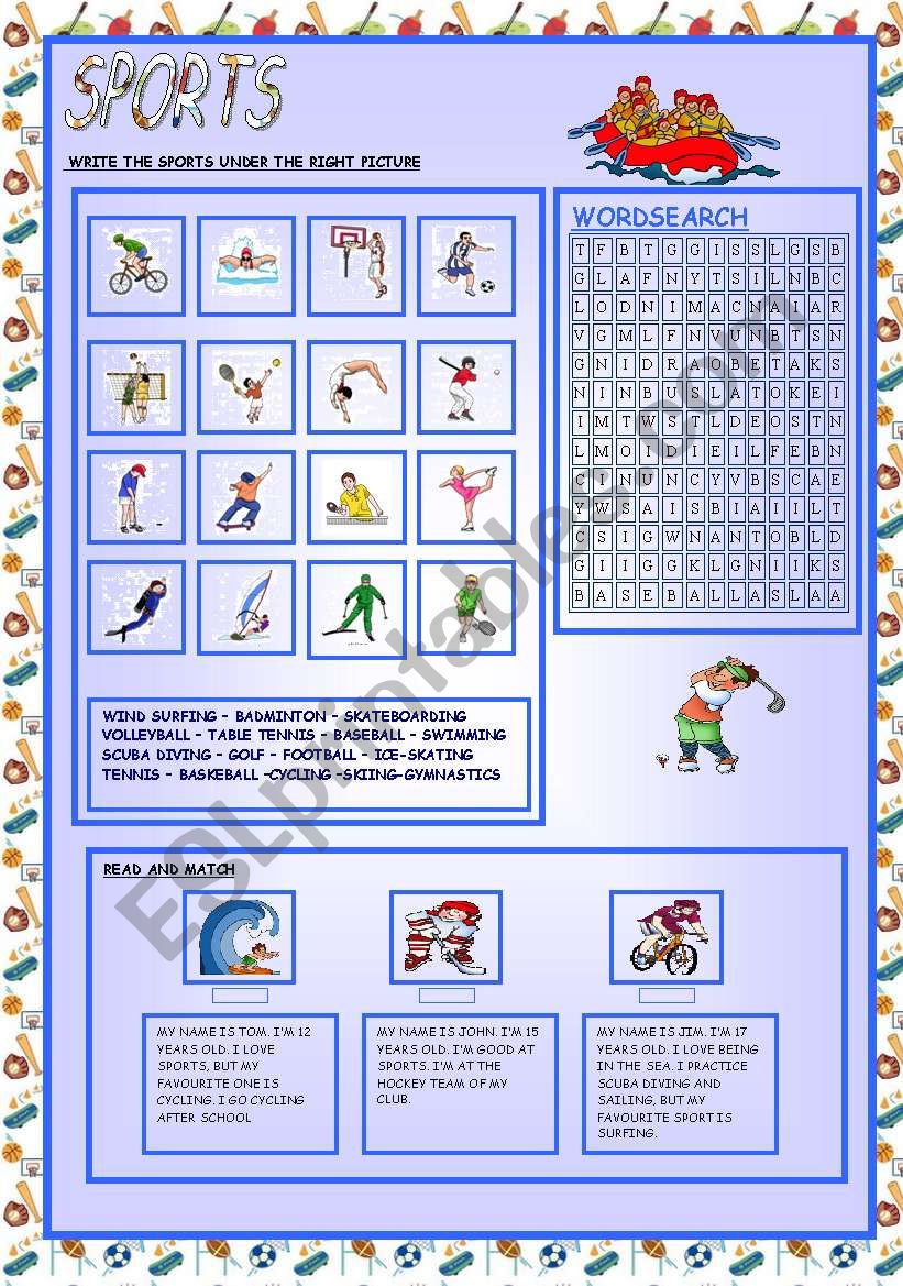 SPORTS worksheet