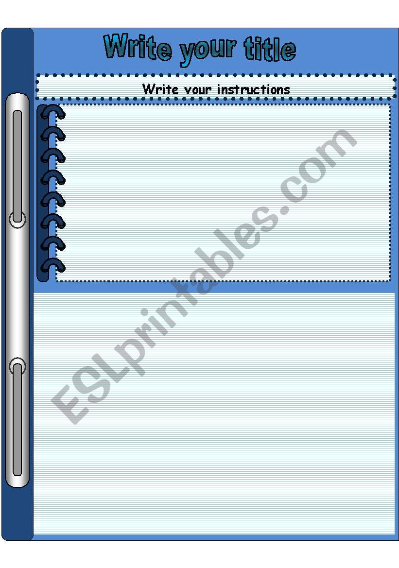 page template blue worksheet