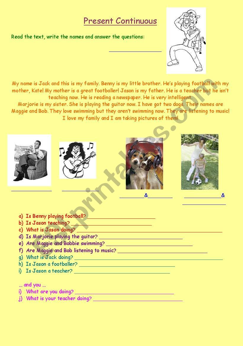 Present Continuous worksheet