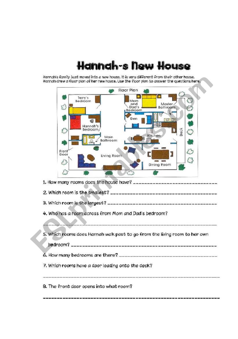 House map worksheet