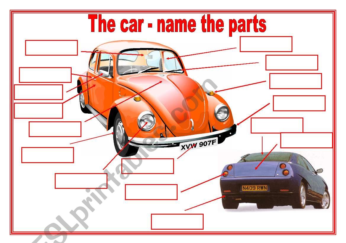 The parts of the car - fill in