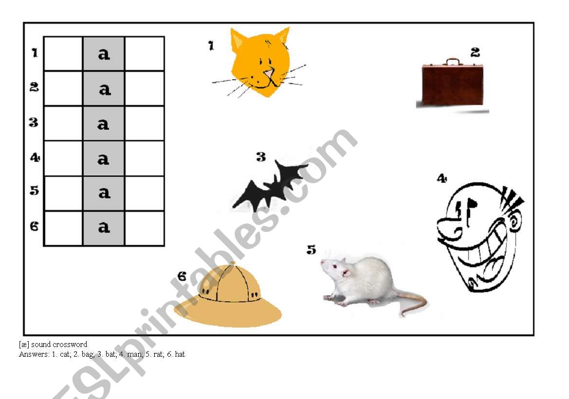 crossword worksheet