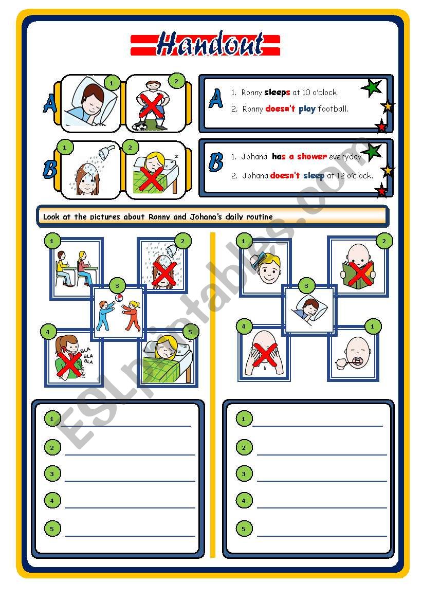 present simple negative worksheet