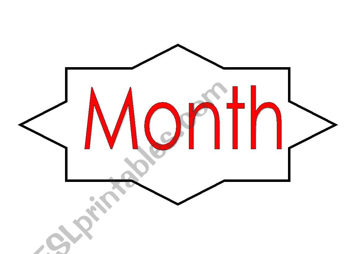 month of year worksheet