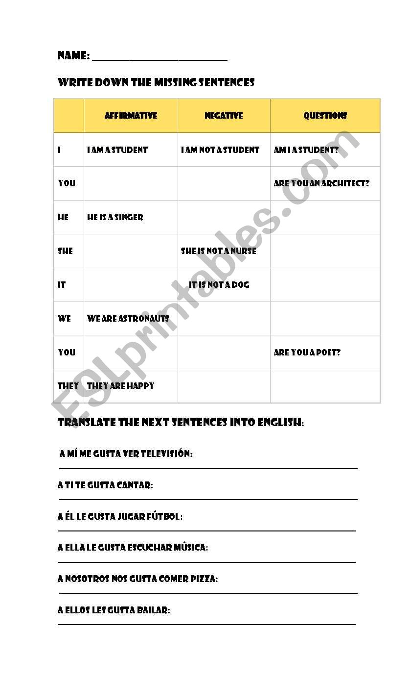 simple present worksheet