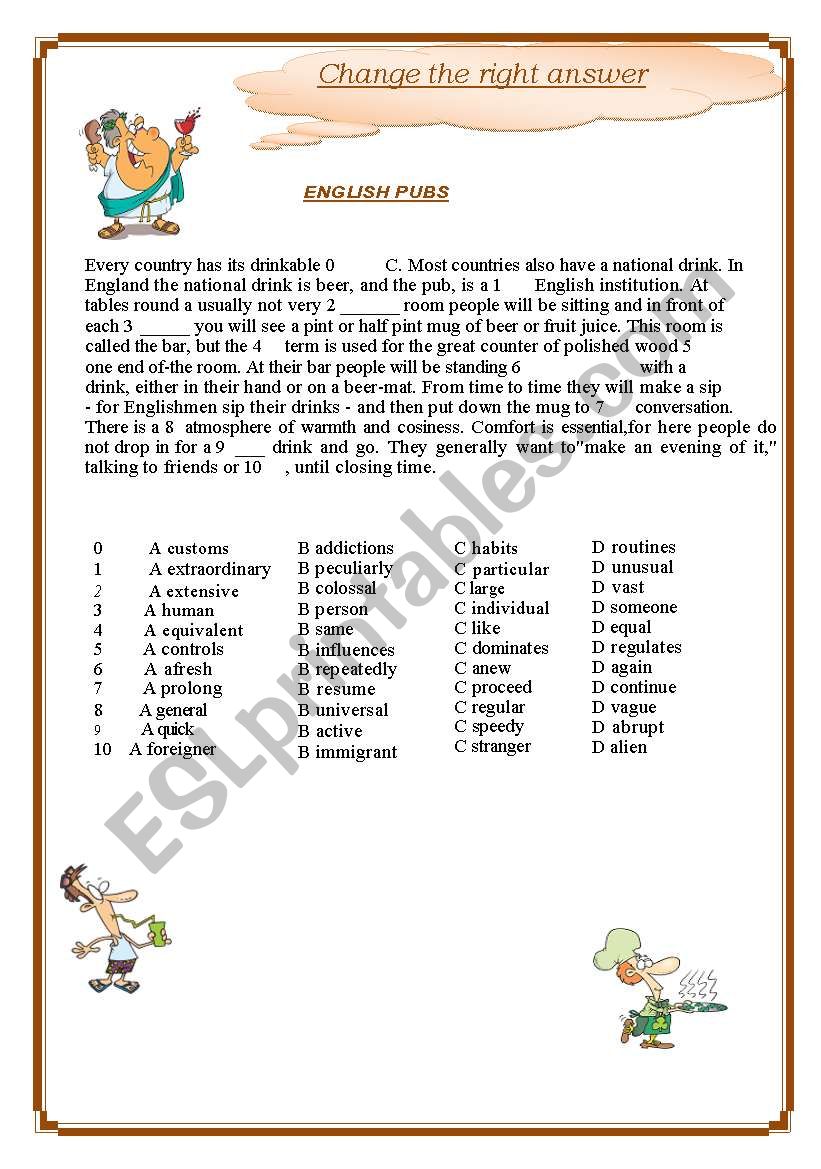 choose the right word drill  use of English