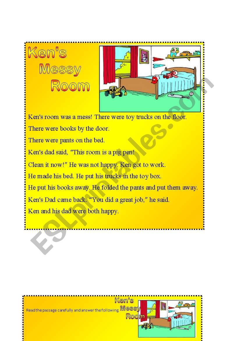 Reading comprehension worksheet