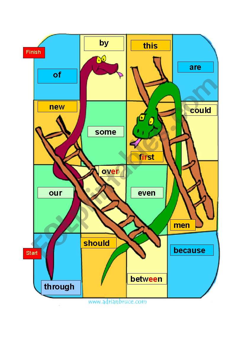 snakesnladders worksheet