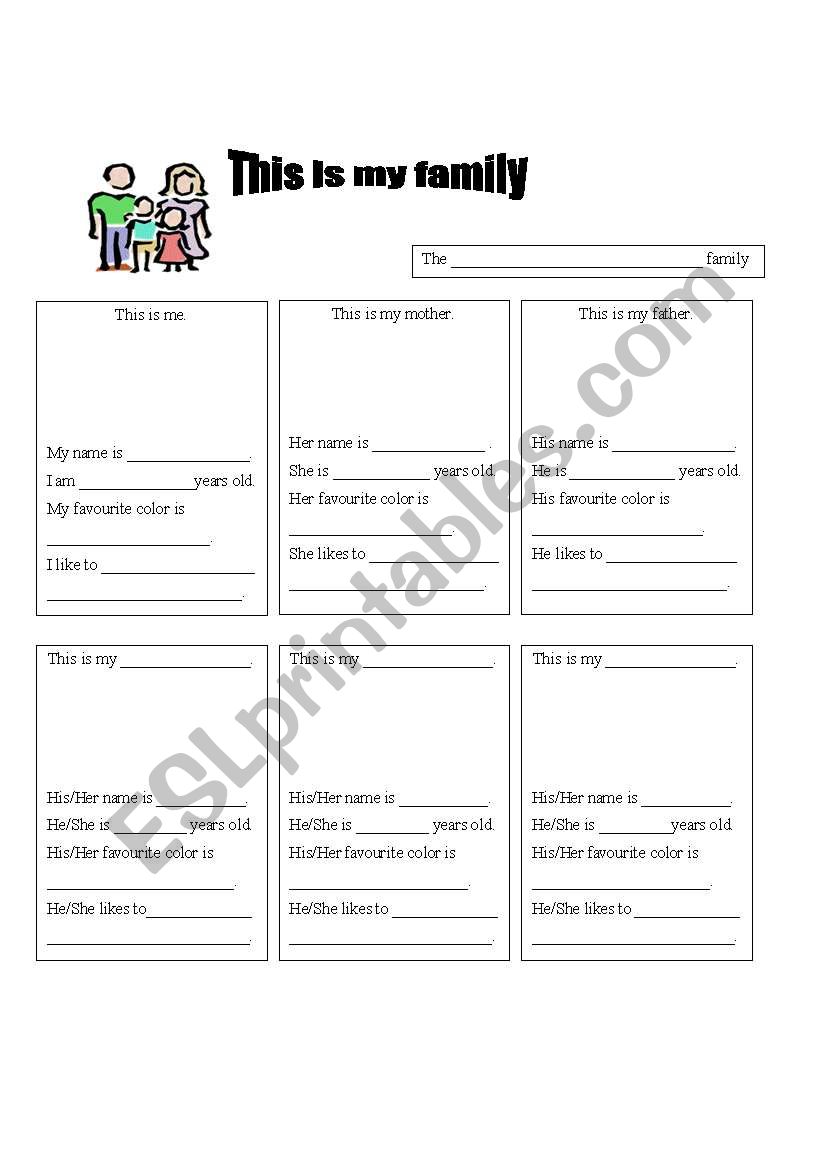 Family Project worksheet