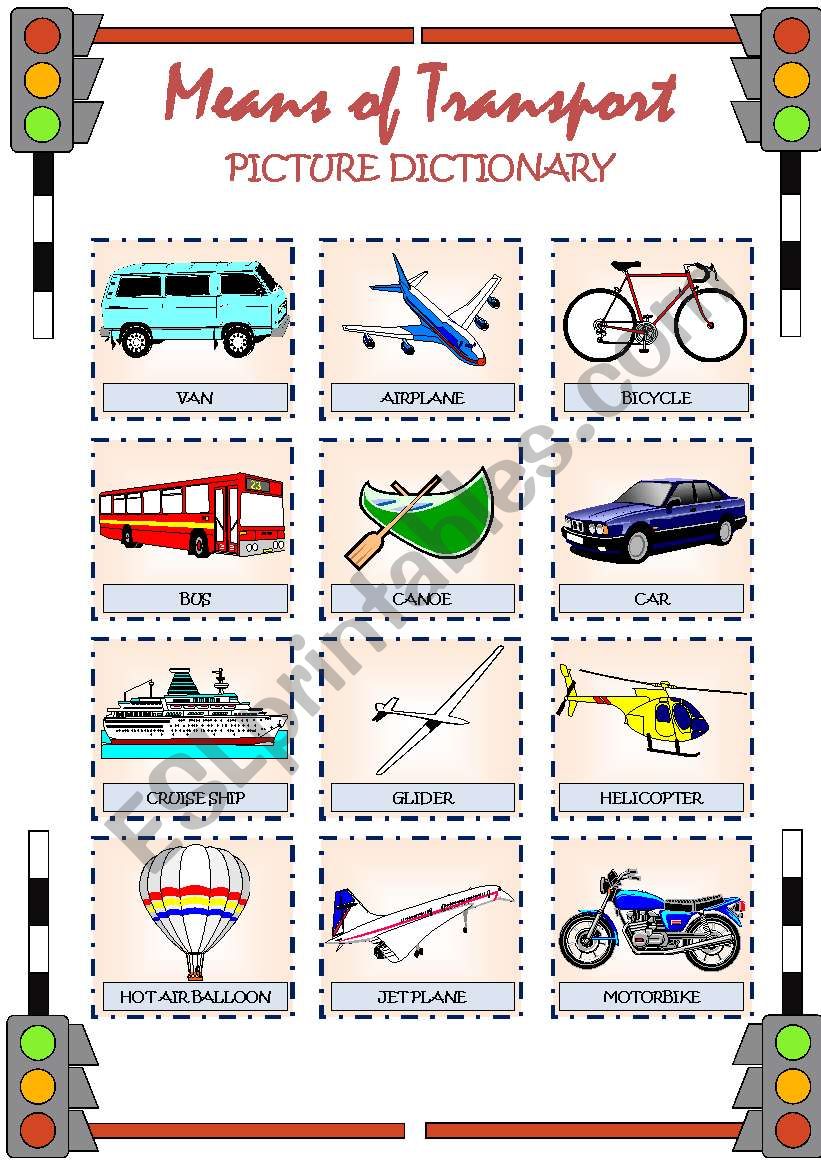 Means of Transport Picture Dictionary