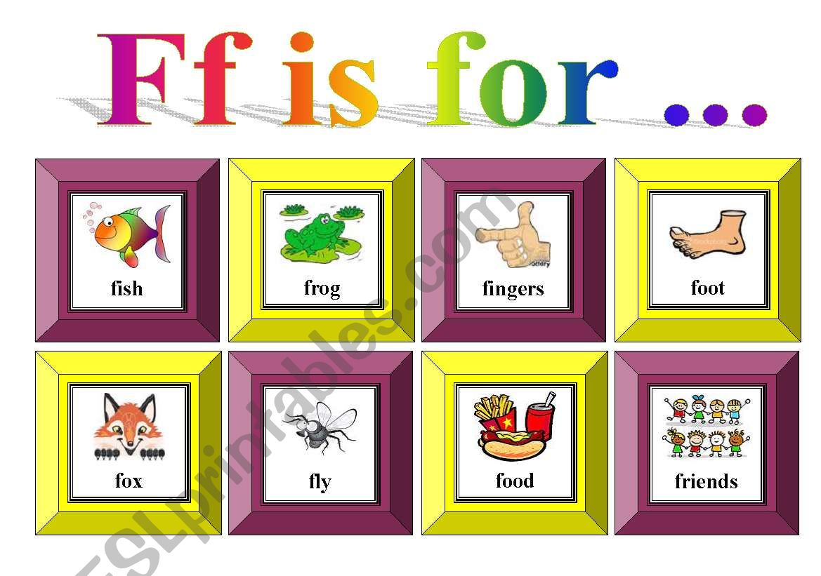 Ff is for...with exercise and flash cards for memory card (3 pages)