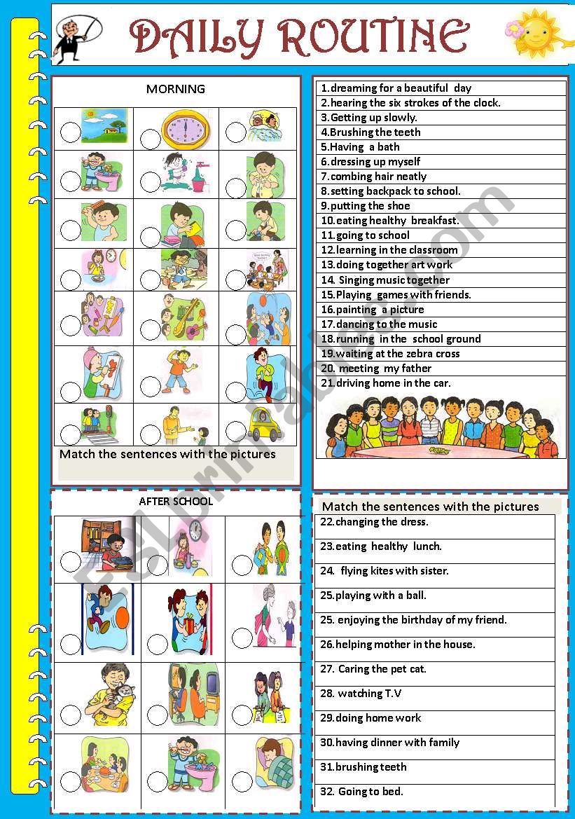 DAILY ROUTINE worksheet