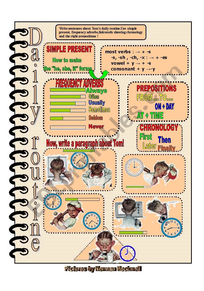 Daily routines worksheet worksheet
