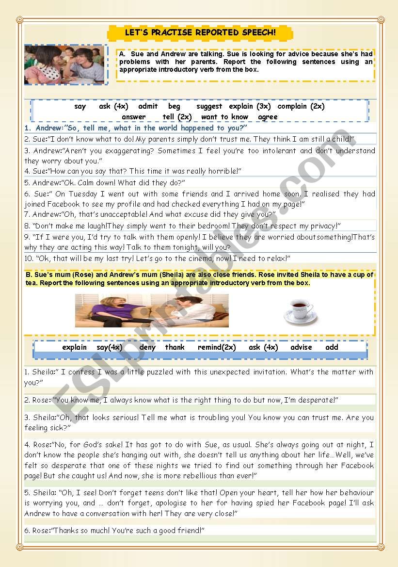 LETÂ´S PRACTISE REPORTED SPEECH!-KIDS, PARENTS AND THE SO-CALLED GENERATION GAP