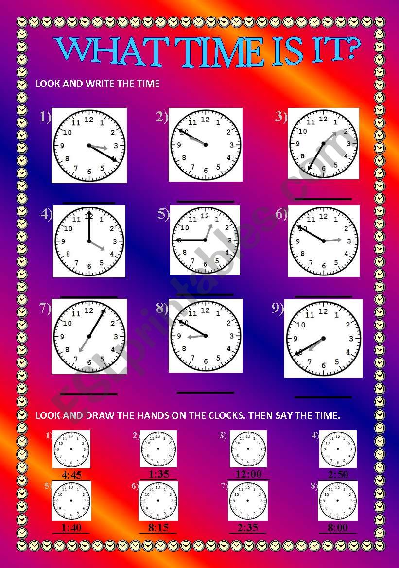 What time is it? worksheet