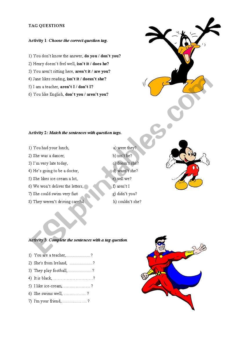 Tag Questions worksheet