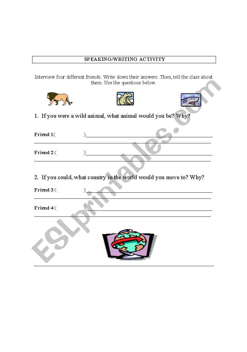 Second Conditional Speaking/Writing  Activity