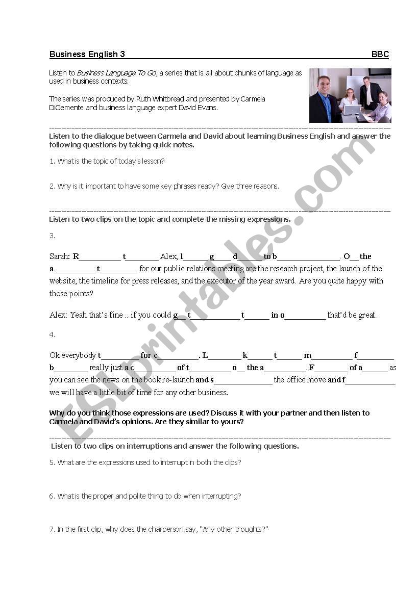 Business English from the BBC, Part 3