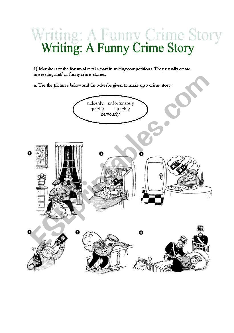 WRITING CRIME STORIES worksheet
