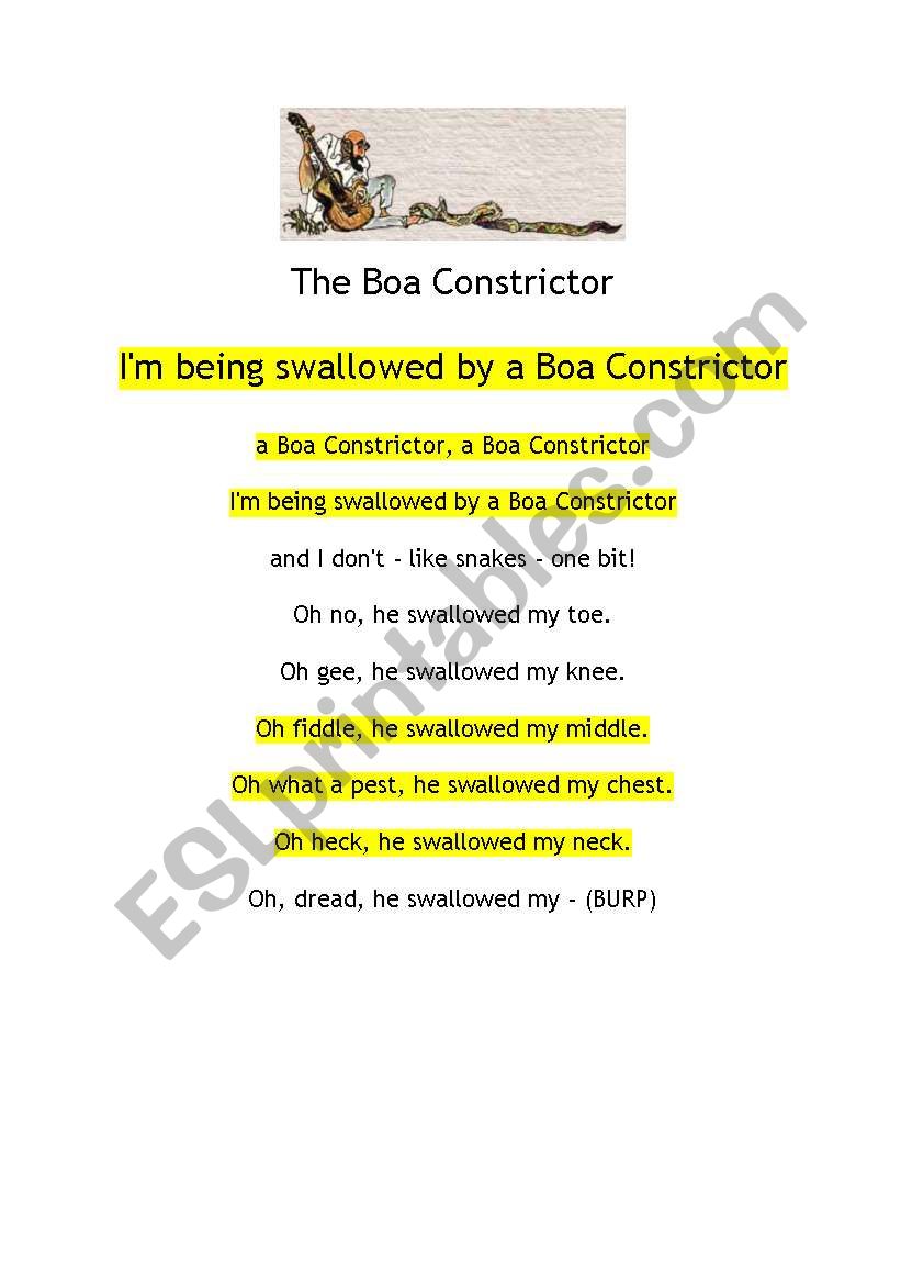 Shared Reading worksheet