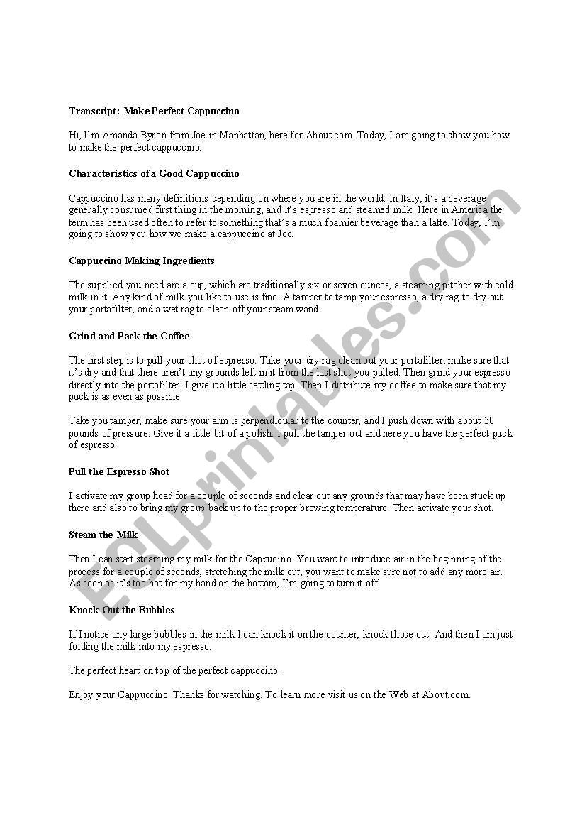 an example of procedure text worksheet