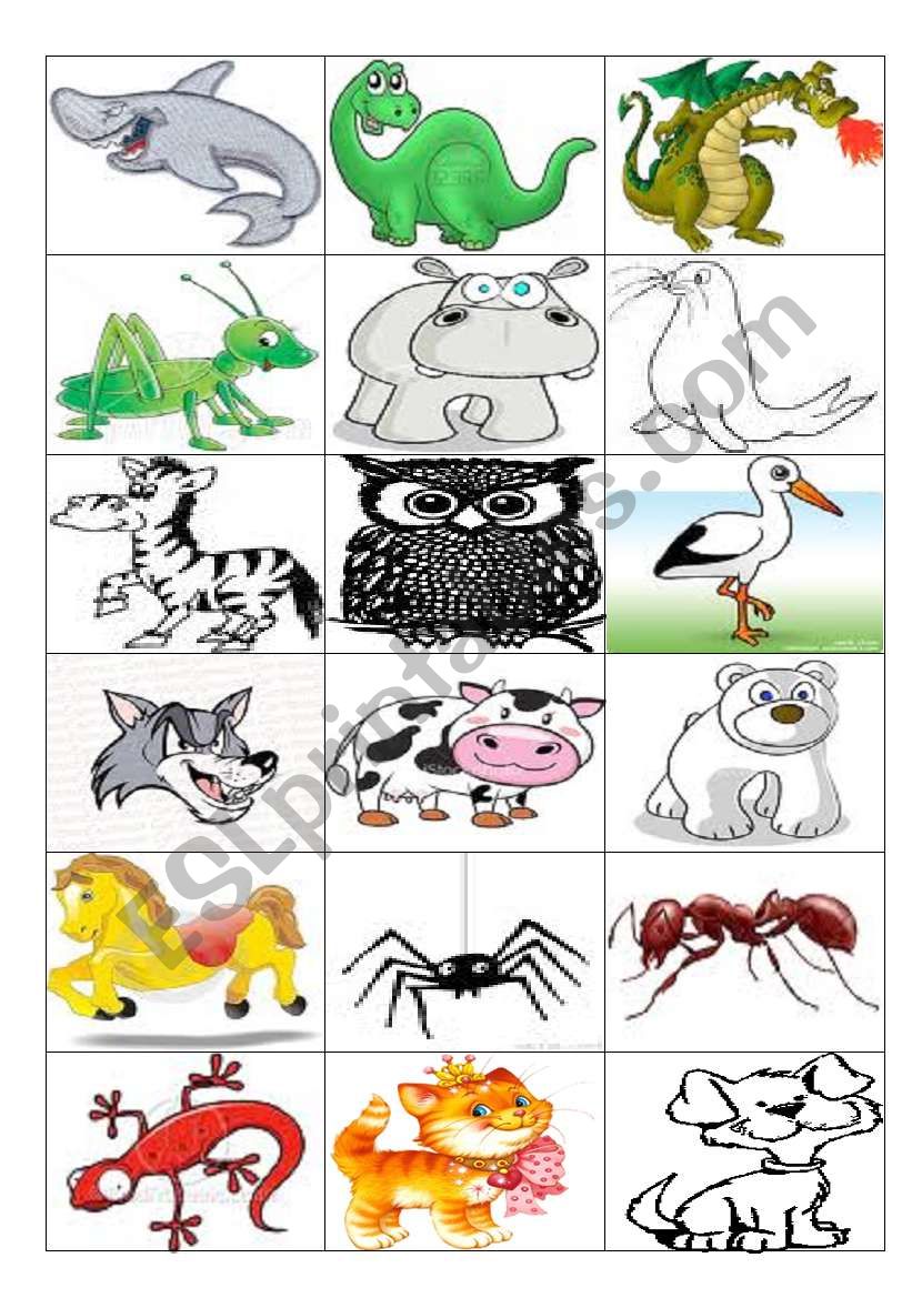 Comparative degree - animals worksheet