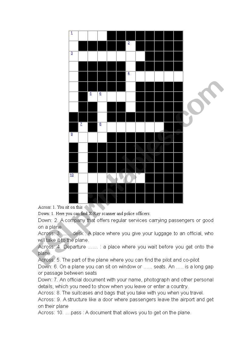 at the airport worksheet