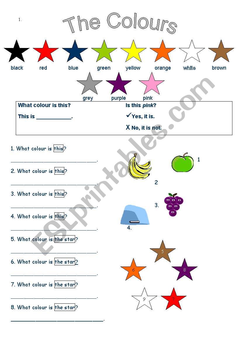 colours worksheet worksheet