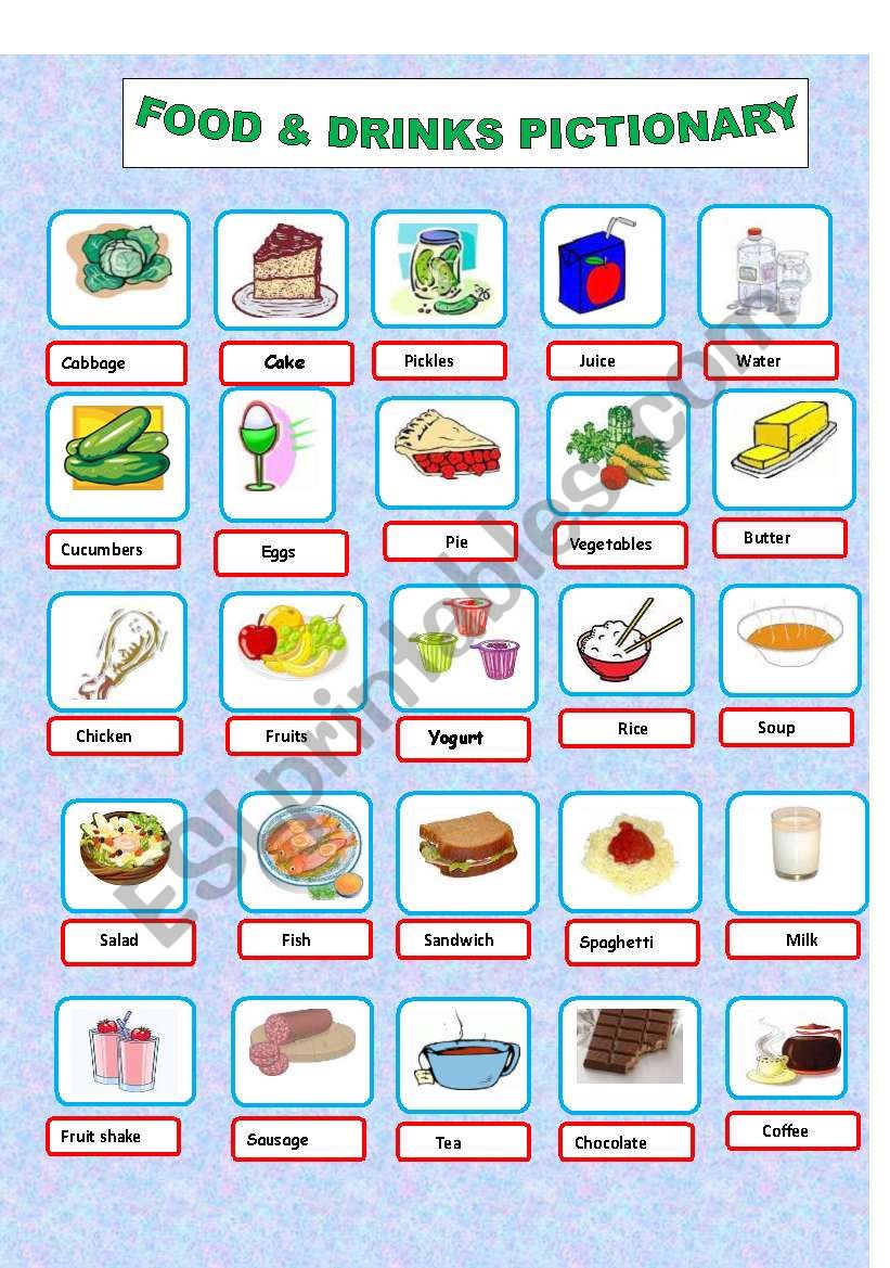 Food Pictionary worksheet