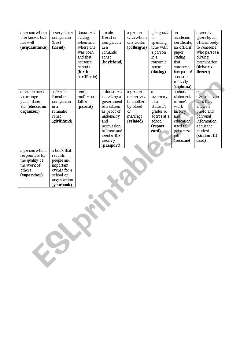 About us worksheet
