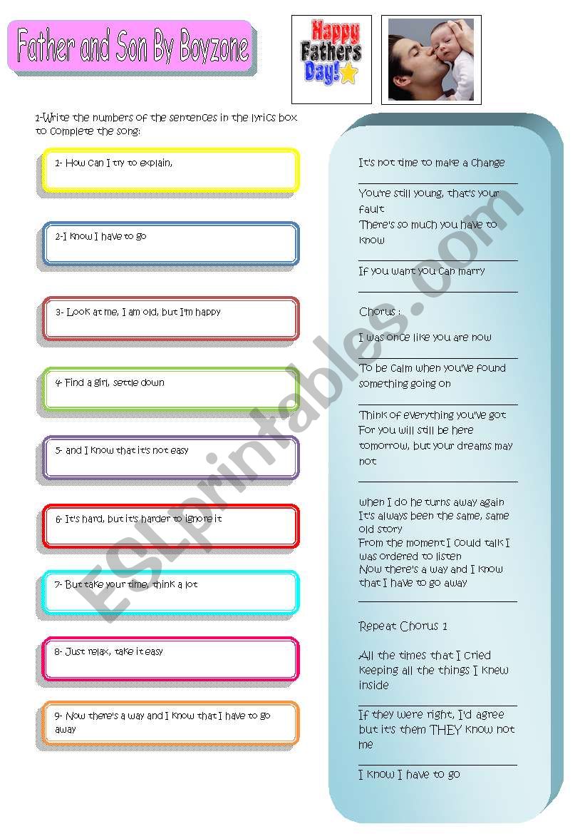 FatherÂ´s Day Celebration worksheet