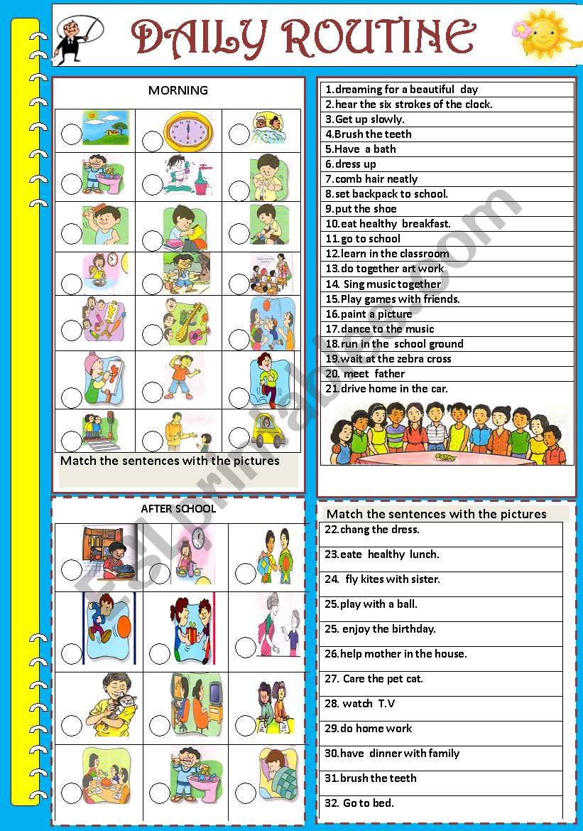 DAILY ROUTINE worksheet