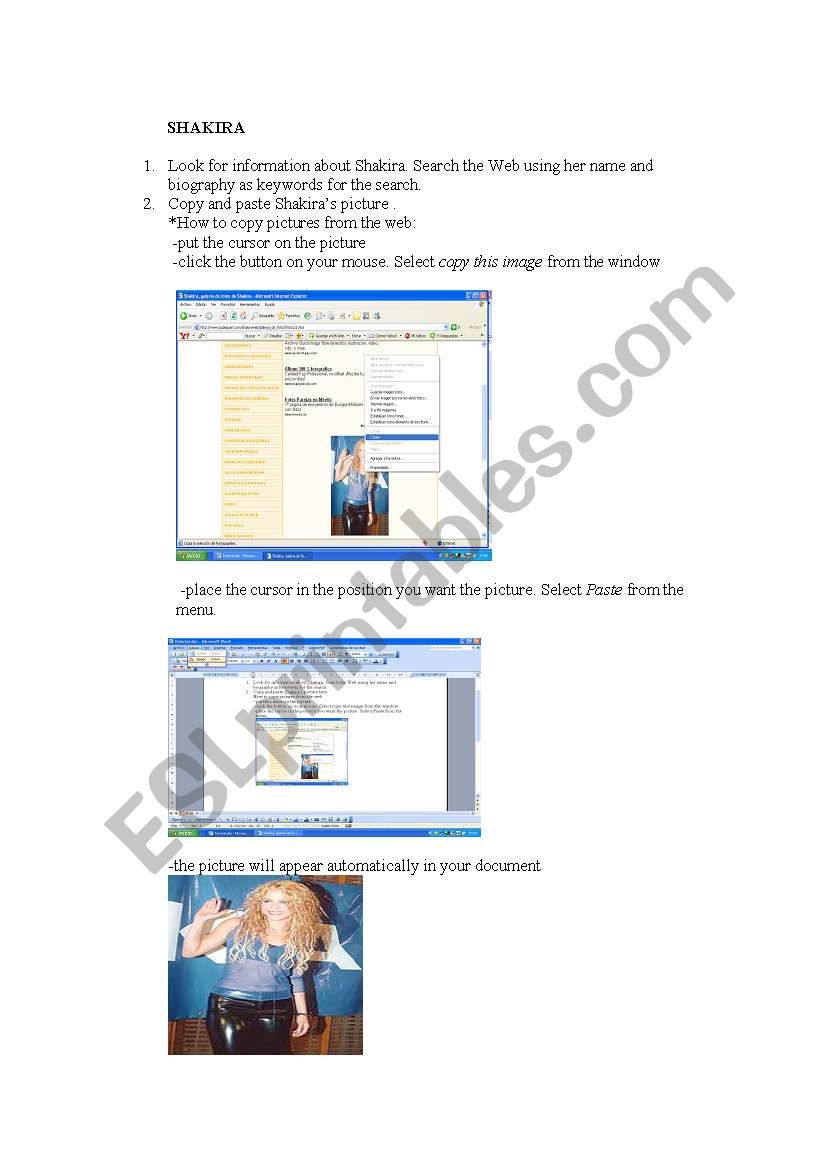 Shakiras tutorial worksheet
