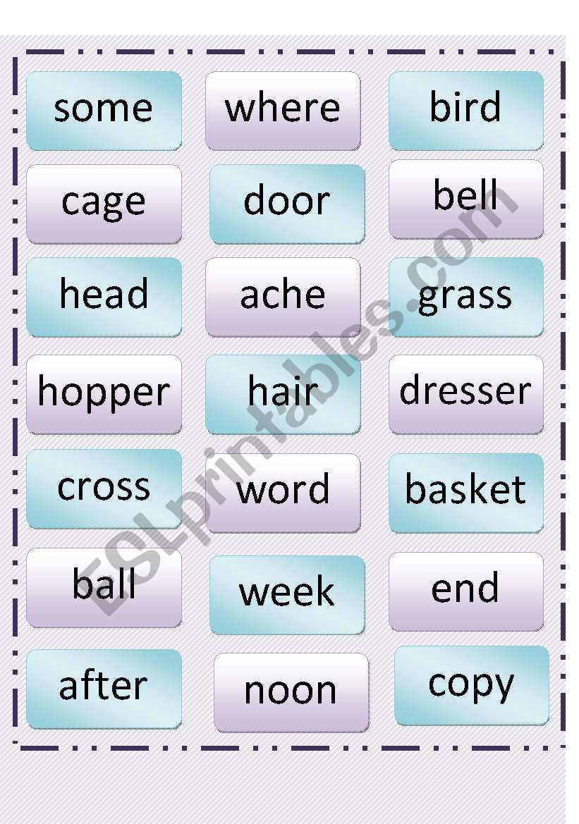 Compound Words Game worksheet