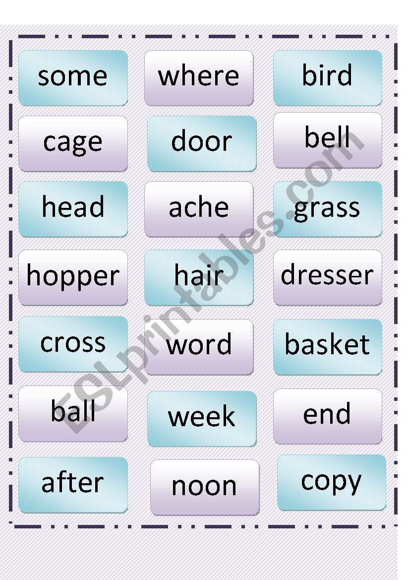Compound Words Game worksheet