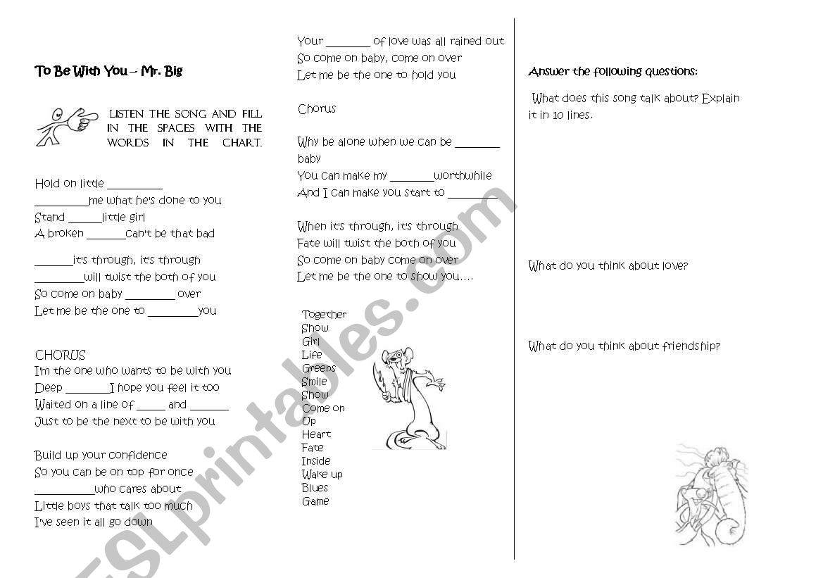 Fill in the gaps worksheet