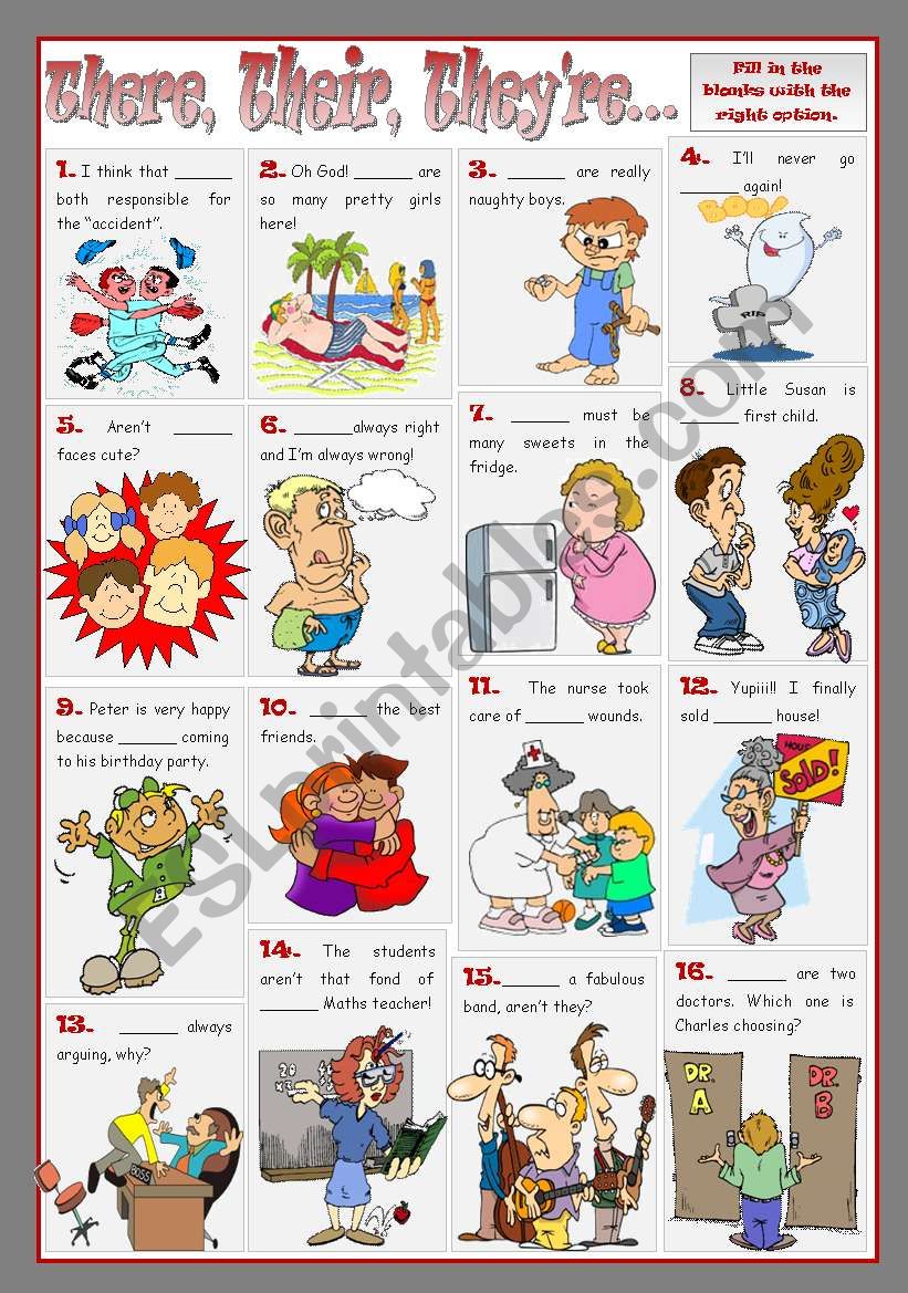 THERE, THEIR, THEYÂ´RE... worksheet