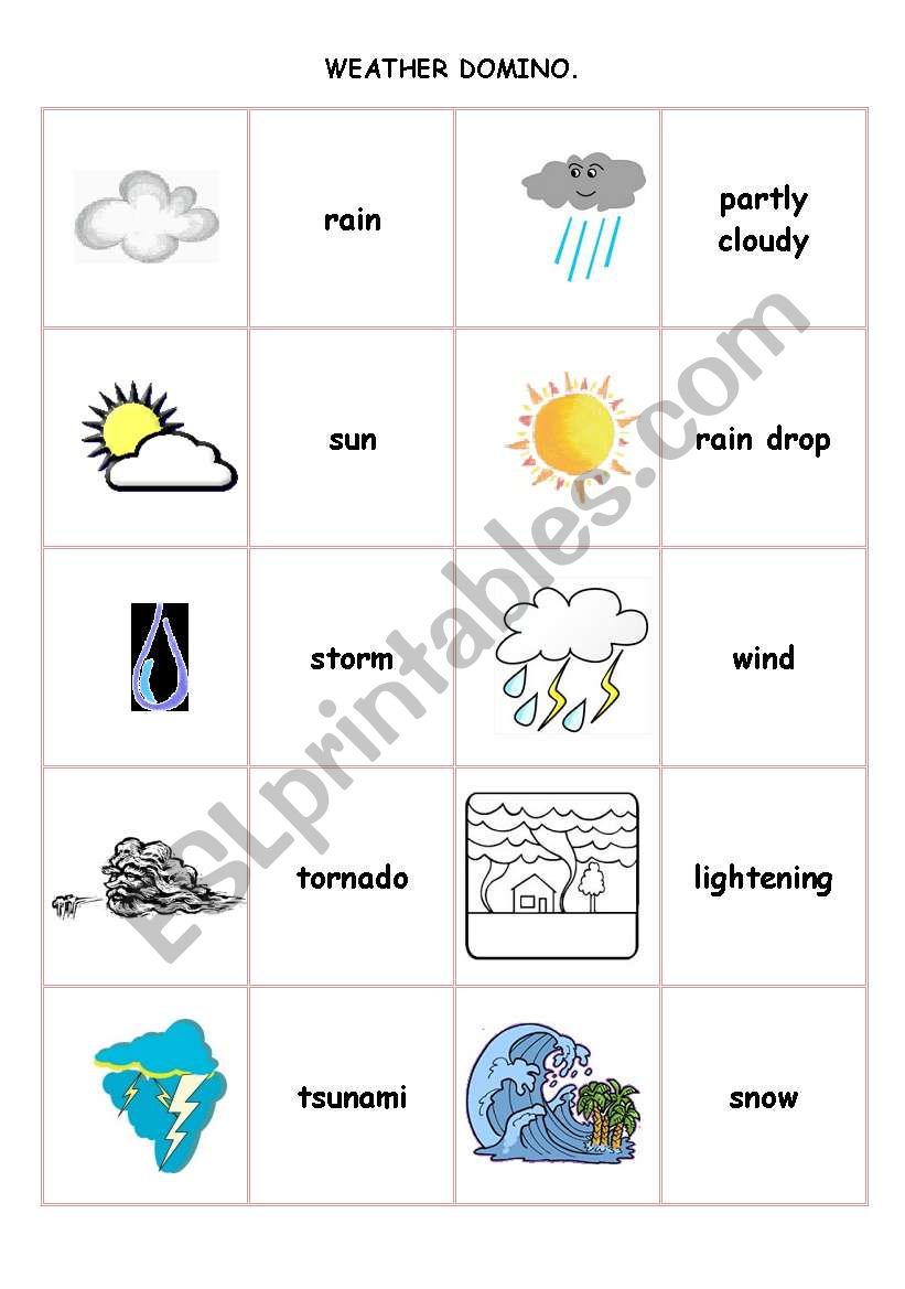 WEATHER DOMINO. worksheet