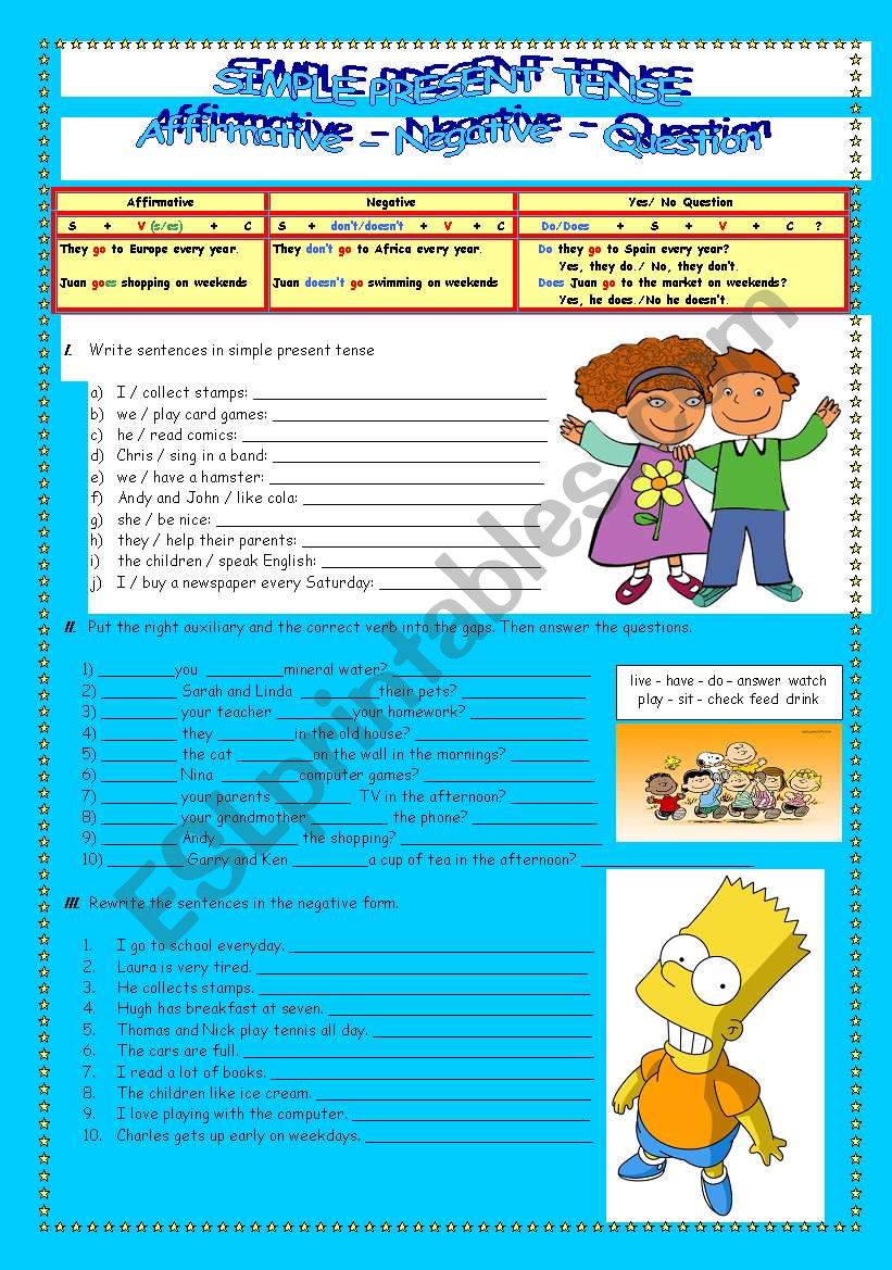 Simple Present Tense worksheet