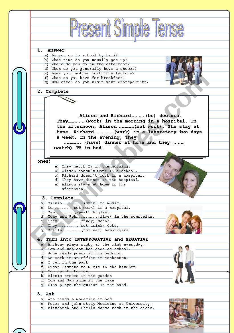 PRESENT SIMPLE worksheet