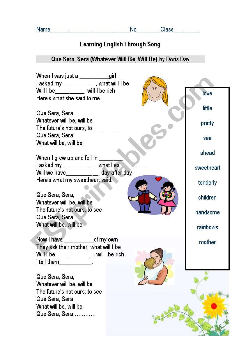 Learning English Through Song worksheet