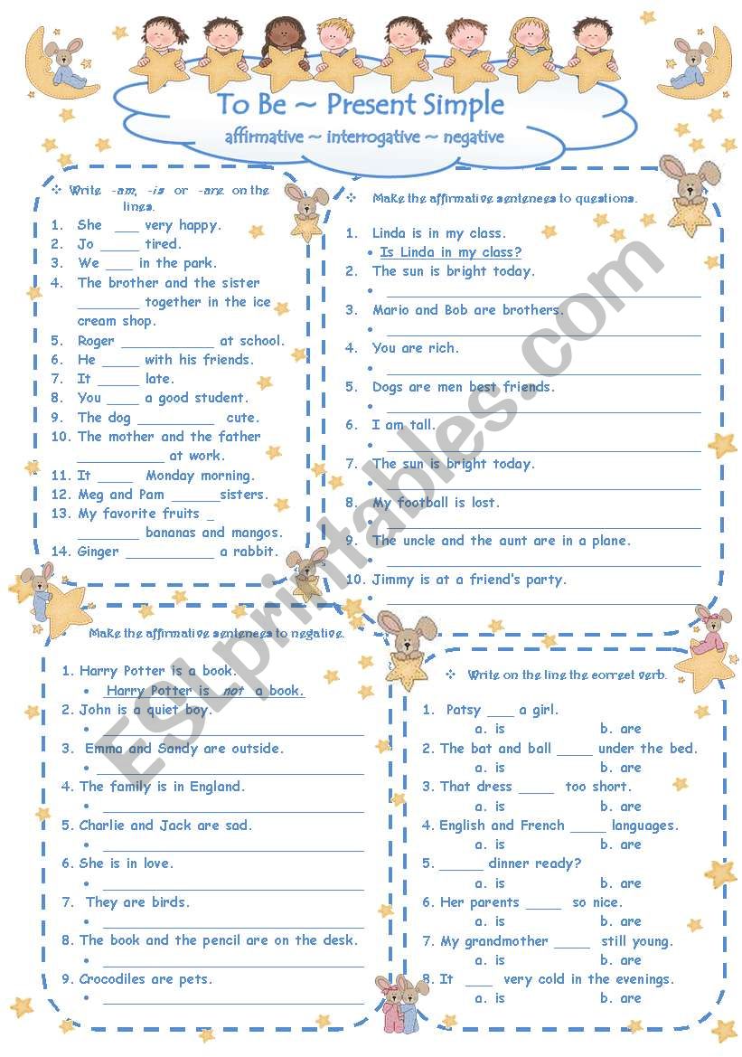 TO BE ~ Present Simple worksheet